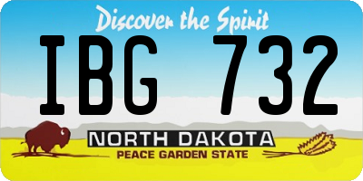 ND license plate IBG732