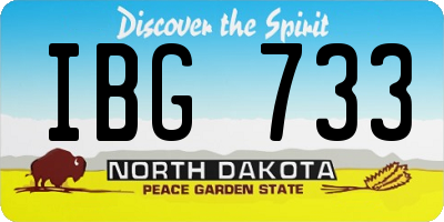 ND license plate IBG733