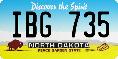 ND license plate IBG735
