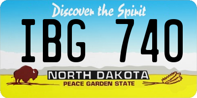ND license plate IBG740