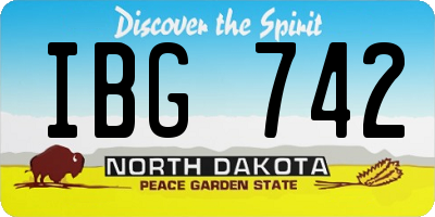 ND license plate IBG742