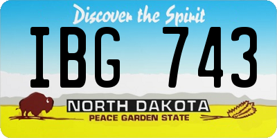 ND license plate IBG743