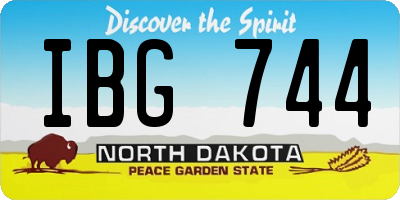 ND license plate IBG744