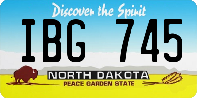 ND license plate IBG745