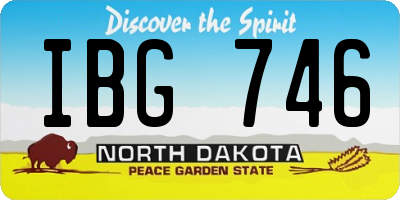 ND license plate IBG746