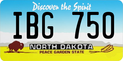 ND license plate IBG750