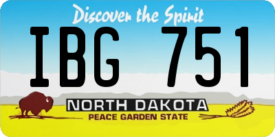 ND license plate IBG751
