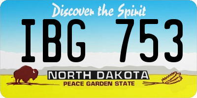 ND license plate IBG753
