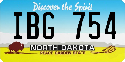 ND license plate IBG754