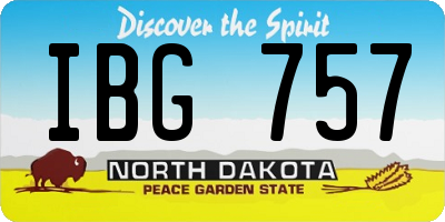 ND license plate IBG757