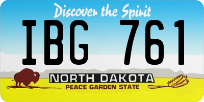 ND license plate IBG761
