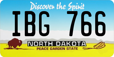 ND license plate IBG766