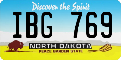 ND license plate IBG769