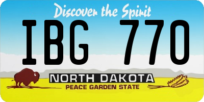 ND license plate IBG770