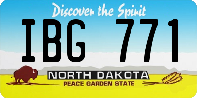 ND license plate IBG771
