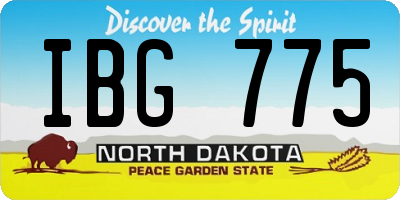 ND license plate IBG775