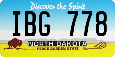 ND license plate IBG778