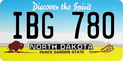 ND license plate IBG780