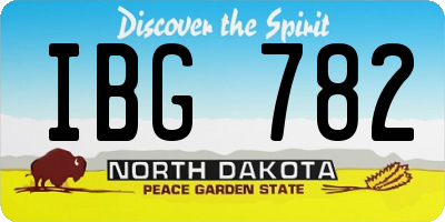 ND license plate IBG782