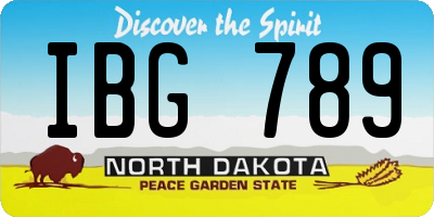 ND license plate IBG789
