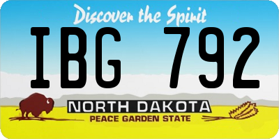 ND license plate IBG792