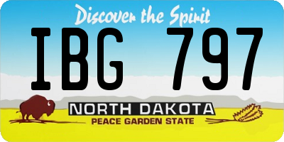ND license plate IBG797