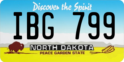 ND license plate IBG799