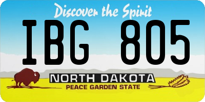 ND license plate IBG805