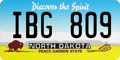 ND license plate IBG809