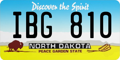 ND license plate IBG810