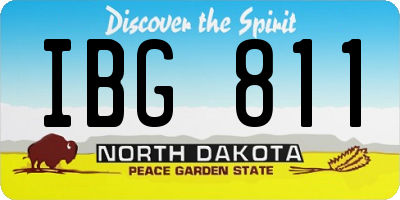 ND license plate IBG811