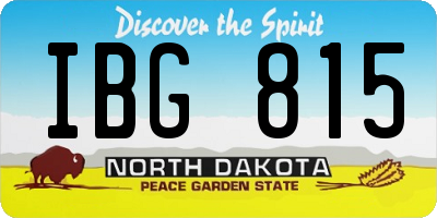 ND license plate IBG815