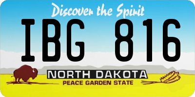 ND license plate IBG816