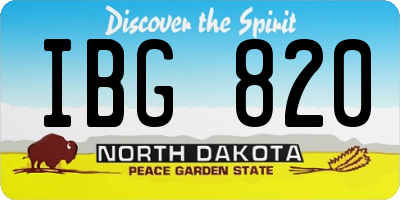 ND license plate IBG820