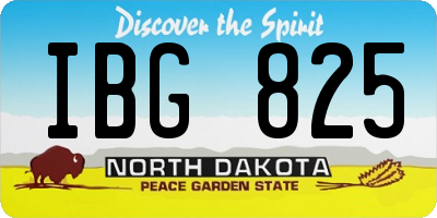 ND license plate IBG825