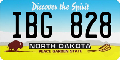 ND license plate IBG828