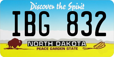 ND license plate IBG832