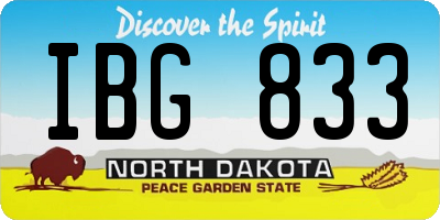 ND license plate IBG833