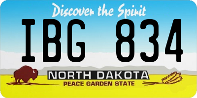 ND license plate IBG834
