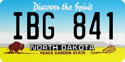 ND license plate IBG841