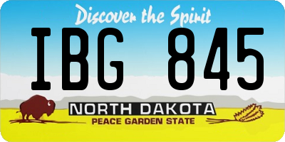 ND license plate IBG845