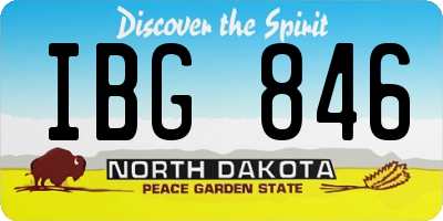 ND license plate IBG846