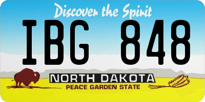 ND license plate IBG848