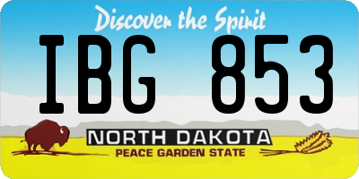 ND license plate IBG853