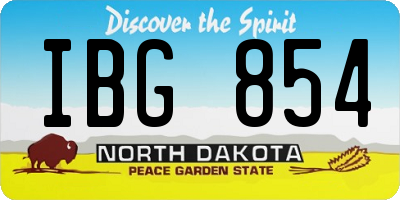 ND license plate IBG854