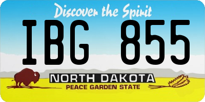 ND license plate IBG855