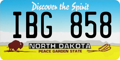 ND license plate IBG858