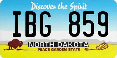 ND license plate IBG859