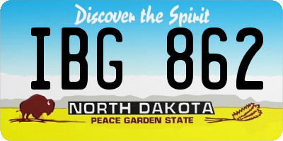 ND license plate IBG862