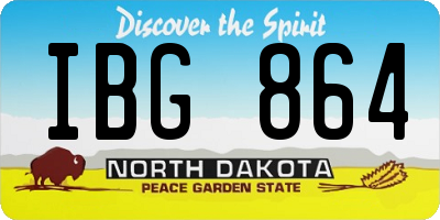 ND license plate IBG864
